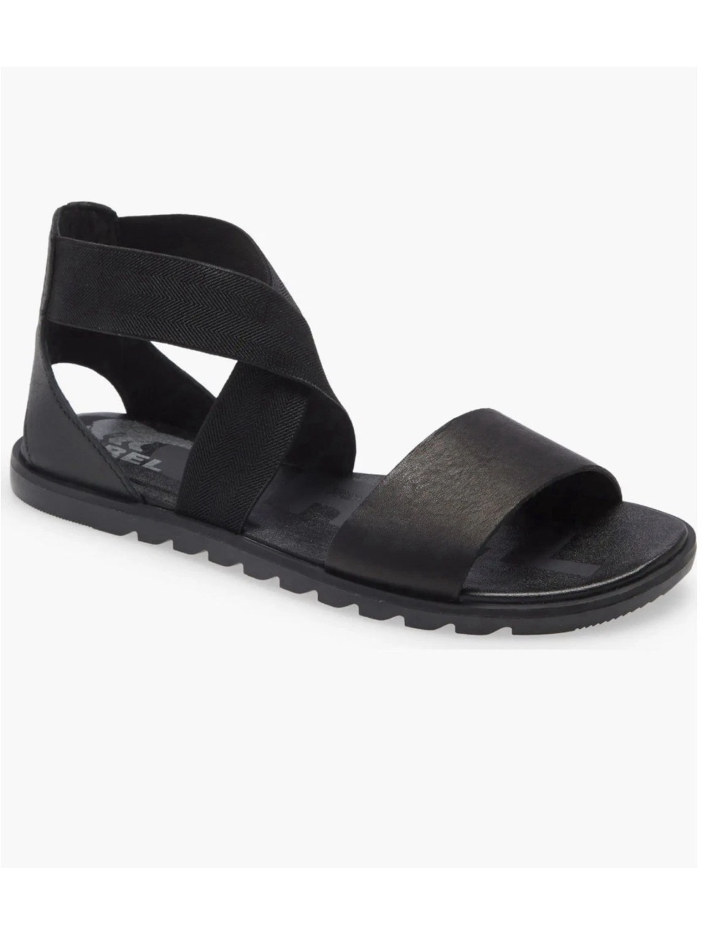 Sorel Ella II Sandal Black Leather Sporty Casual